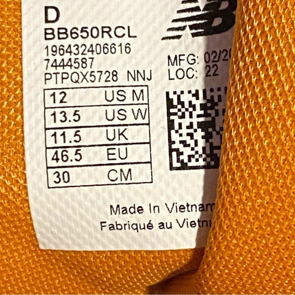 New Balance 650 CASUAL SHOES Men Size 12 White Orange Gray High Top Sneakers - Picture 9 of 9